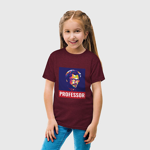 Детская футболка Professor / Меланж-бордовый – фото 4