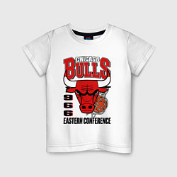 Футболка хлопковая детская Chicago Bulls NBA, цвет: белый