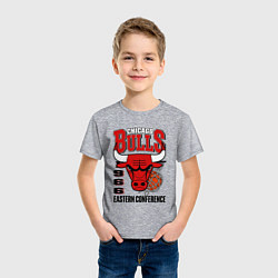 Футболка хлопковая детская Chicago Bulls NBA, цвет: меланж — фото 2