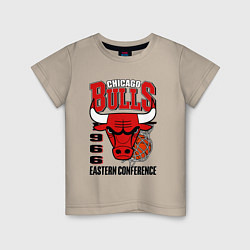 Футболка хлопковая детская Chicago Bulls NBA, цвет: миндальный