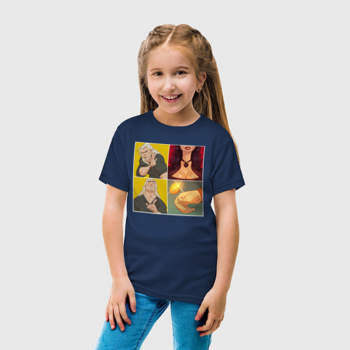 Детская футболка Ведьмаку Заплатите Чеканной Монетой / Тёмно-синий – фото 4