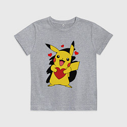 Детская футболка ПИКАЧУ И СЕРДЕЧКО POKENON PIKACHU LOVE