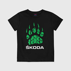 Футболка хлопковая детская SKODA ШКОДА ХИЩНИК, цвет: черный
