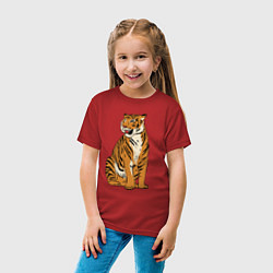 Футболка хлопковая детская Дерзкая независимая тигрица, цвет: красный — фото 2