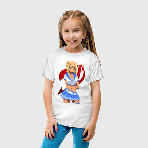Детская футболка Хвост Люси / Белый – фото 4