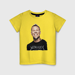 Футболка хлопковая детская James Alan Hetfield - Metallica, цвет: желтый