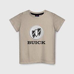 Футболка хлопковая детская Gray gradient Logo Buick, цвет: миндальный