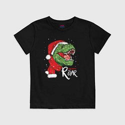 Футболка хлопковая детская T-rex Merry Roar, цвет: черный