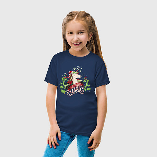 Детская футболка Magic Unicorn / Тёмно-синий – фото 4