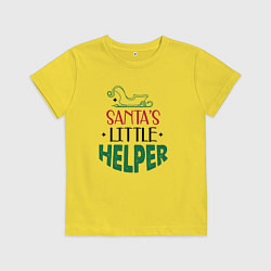 Футболка хлопковая детская Santas littke helper, цвет: желтый
