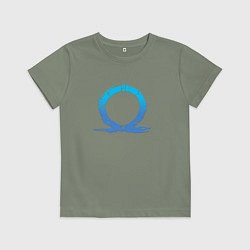 Футболка хлопковая детская CBVDJK СИМВОЛ КРАТОСА, БОГ ВОЙНЫ, цвет: авокадо