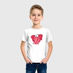 Футболка хлопковая детская Розовая слониха Cotton Theme, цвет: белый — фото 2