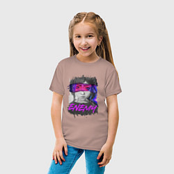 Футболка хлопковая детская Everywere My Enemy, цвет: пыльно-розовый — фото 2