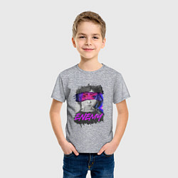 Футболка хлопковая детская Everywere My Enemy, цвет: меланж — фото 2