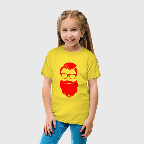 Детская футболка Red - Санта Хипстер / Желтый – фото 4