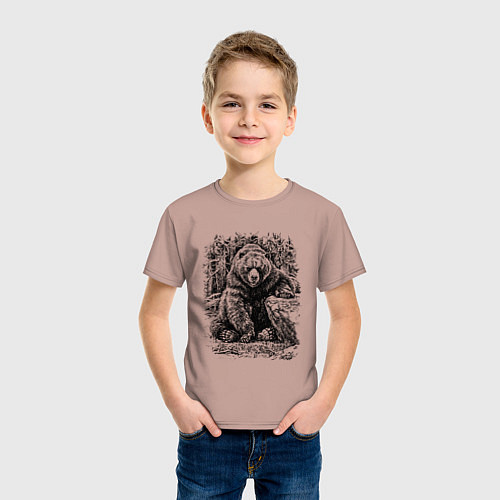 Детская футболка Истинный хозяин Русского леса / Пыльно-розовый – фото 3