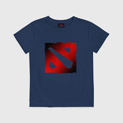 Футболка хлопковая детская ЧЁРНО КРАСНОЕ ЛОГО ДОТА 2 DOTA 2 LOGO, цвет: тёмно-синий