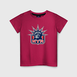 Футболка хлопковая детская Нью Йорк Рейнджерс New York Rangers, цвет: маджента