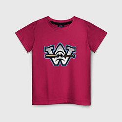 Футболка хлопковая детская Wilmington sharks - baseball team, цвет: маджента