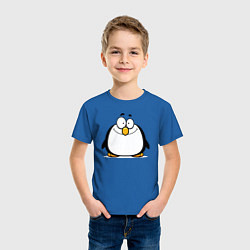 Футболка хлопковая детская Глазастый пингвин, цвет: синий — фото 2