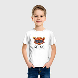 Футболка хлопковая детская Лиc relax, цвет: белый — фото 2