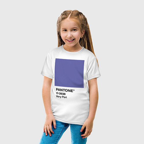 Детская футболка Цвет Pantone 2022 года - Very Peri / Белый – фото 4