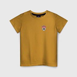 Футболка хлопковая детская ФК ХИМКИ большой логотип на спине, цвет: горчичный