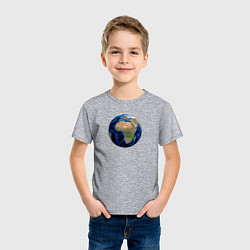 Футболка хлопковая детская Планета солнечной системы земля, цвет: меланж — фото 2