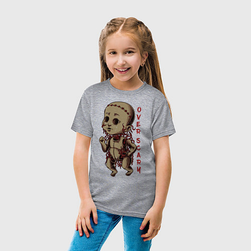 Детская футболка Кукла с нитками / Меланж – фото 4