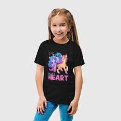 Футболка хлопковая детская My Little Pony Follow your heart, цвет: черный — фото 2