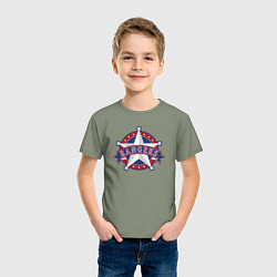 Футболка хлопковая детская Texas Rangers -baseball team, цвет: авокадо — фото 2