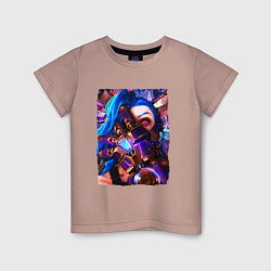 Детская футболка ARCANE LOL JINX FACE LEAGUE OF LEGENDS