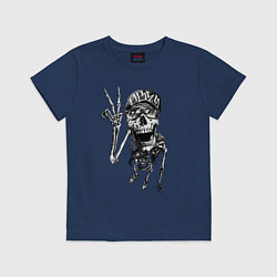 Футболка хлопковая детская Skeleton dude, цвет: тёмно-синий