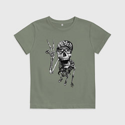 Футболка хлопковая детская Skeleton dude, цвет: авокадо