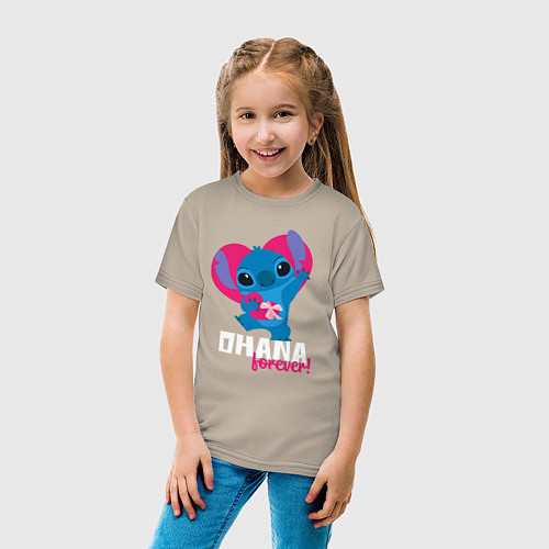 Детская футболка Ohana forever / Миндальный – фото 4