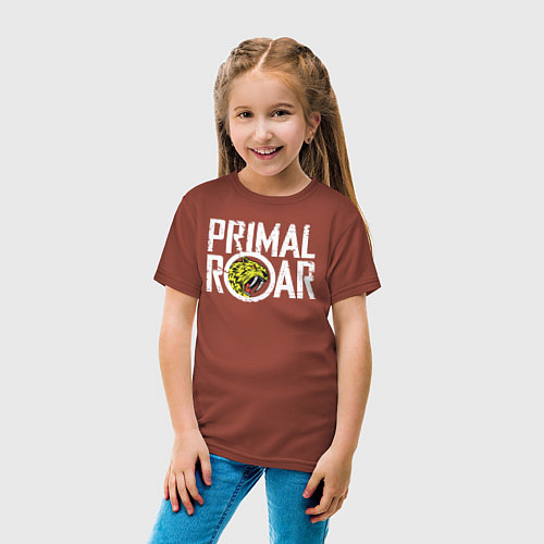 Детская футболка PRIMAL ROAR logo / Кирпичный – фото 4