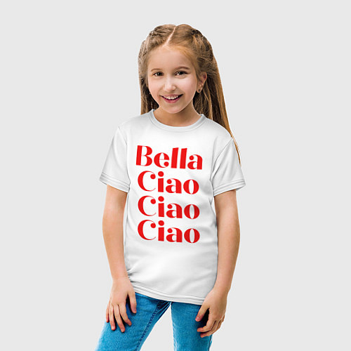 Детская футболка Bella Ciao Бумажный Дом / Белый – фото 4