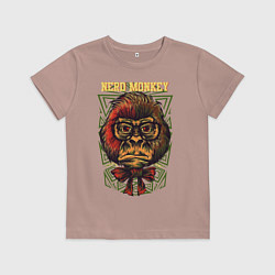 Детская футболка Обезьяна ботан