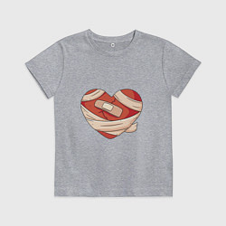 Футболка хлопковая детская Разбитое сердце - антивалентин, цвет: меланж