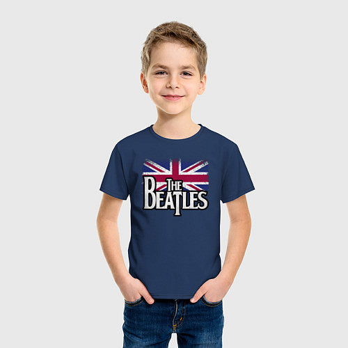 Детская футболка The Beatles Great Britain Битлз / Тёмно-синий – фото 3