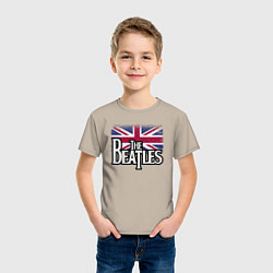 Футболка хлопковая детская The Beatles Great Britain Битлз, цвет: миндальный — фото 2