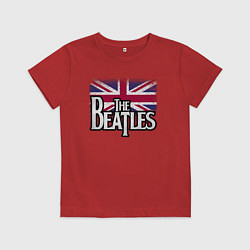 Футболка хлопковая детская The Beatles Great Britain Битлз, цвет: красный