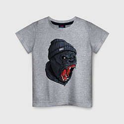 Футболка хлопковая детская Scream gorilla, цвет: меланж
