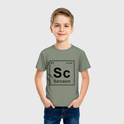 Футболка хлопковая детская САРКАЗМ - SARCASM, Sc Таблица Менделеева, цвет: авокадо — фото 2