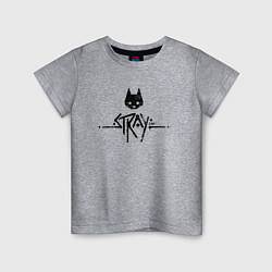 Футболка хлопковая детская Stray: Black Logo, цвет: меланж