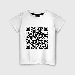 Футболка хлопковая детская QR-код Скала Джонсон, цвет: белый