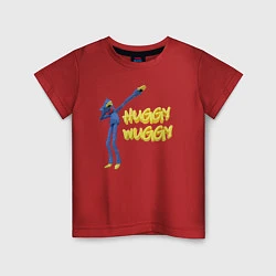 Футболка хлопковая детская Хаги ваги Huggy Wuggy Poppy Playtime, цвет: красный