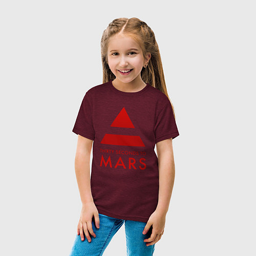 Детская футболка 30 Seconds to Mars - Рок / Меланж-бордовый – фото 4