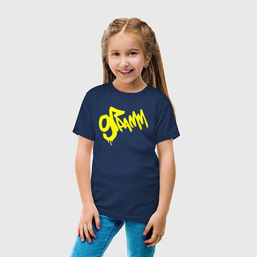 Детская футболка 9 грамм yellow / Тёмно-синий – фото 4