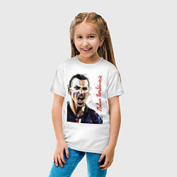 Футболка хлопковая детская Zlatan Ibrahimovich - striker, Milan, цвет: белый — фото 2